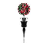 Red Tomatoes Pattern Wine Stopper Zinc Alloy Beverage Bottle Stopper Reusable Leak Proof Wine Cork Cute Champagne Saver Decorative Bottle Sealer Plug Gift for Men Women