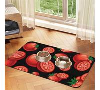 Red Tomatoes,Waterproof Pet Feeding Mat,PU Leather Placemats for Cat Dog Water Bowl,Food Mats,30x45cm