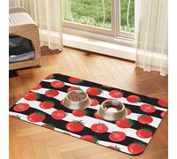 Red Tomatoes With Streak,Waterproof Pet Feeding Mat,PU Leather Placemats for Cat Dog Water Bowl,Food Mats,30x45cm
