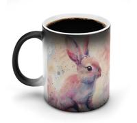 Red Toned Rabbit Coffee Mug Thermochromic Funny Discoloration Mug Magic He