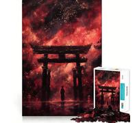 Red Torii Gate 1000 Piece Jigsaw Puzzles for Adults Teenagers Recall Build Slow Enjoy Exact Cut Art Collectible (38x26cm)