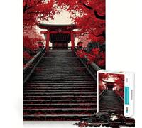 Red Torii Gate And Stone Steps 1000 Pieces Jigsaw Puzzles for Adults Fine Logic Toy Leisure Time Neat Edge Art Collectible (38x52cm)