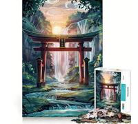 Red Torii Gate Forest Jigsaw Puzzles for Adults 1000 Pieces Brain Skill Relaxed Mind Exact Edge Art Collection Piece (50x75cm)