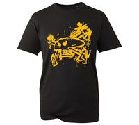 Red Torpedo Guy Rough n Ready (Mens) Anthracite Martin T-Shirt Novelty Bike Lover Racer Tee Gifts Boys Tee Adults Unisex (Black, 4XL)