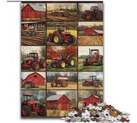 Red Tractor Collage 1000 Piece Jigsaw Puzzles for Teenagers, for Age 14+ Game Wall Decoration Unique Gifts for Birthday And Christmas (50x75cm)