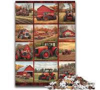 Red Tractor Collage 2000 Pieces Jigsaw Puzzle for Adults& Teens,Challenging Game And Family Play for Is Ideal As A Gift for The Whole Family (70X100cm)