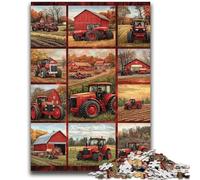 Red Tractor Collage Jigsaw Puzzles for Adults 1000 Piece,Learning Educational Toys Family Games Gifts for Friends And Family (38x26cm)