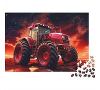 Red Tractor Power 1000 Piece Jigsaw Puzzle for Adults, Recycled Cardboard, Red Tractor Sunset, Fun Brain Teaser, Relaxation Activity, Boosts Concentration & Patience for All 70x50cm/1000pcs