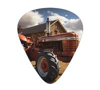 Red Tractor Printed guitar picks - three thicknesses: thin, medium and thick, suitable for electric guitar, bass and ukulele.