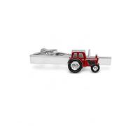 Red Tractor Tie Bar for Men - Onyx Art TB46 Premium Tractor Tie Clip, Farming Metal Tie Bar for Formal Shirts, Neckties & Agriculture Enthusiasts