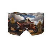 Red Tractor Unisex Side Sleeping Headband, Sleeping Eye Mask and Ear Muffs, (26.8 * 4.3 inches), Indoor and Outdoor Travel Yoga Adjustable Comfort Eye and Ear Muffs,