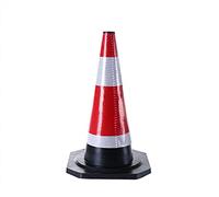 Red Traffic Safety Cones with Reflective Collar Unbreakable Windproof Construction Cones with Black Base Multi Purpose Hazard Cones for Road Parking Traffic Control (6pack Has) (1 Pack B