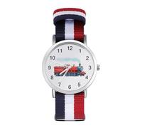 Red Train Express Wrist Watches for Men Women Casual Braided Strap Easy Reader for Work Workout