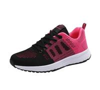 Red Trainers Womens Orthopedic Shoes Women Women's Sports Shoes Spring and Sneakers Flying Mesh Sports Flat Bottom Student Running Ladies Sneakers Size 7 (Hot Pink,4.5)