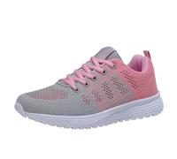 Red Trainers Womens Orthopedic Shoes Women Women's Sports Shoes Spring and Sneakers Flying Mesh Sports Flat Bottom Student Running Ladies Sneakers Size 7 Ladies (Pink,4)