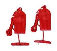 Red Treadmill Safety Key 2-Pack with Pull Cord Clip | Twin insert design, 20mm spacing, fits twin-slot consoles, emergency stop function, red high-visibility body