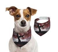 Red Tree Dog Bandanas,Summer Bandanas for Dogs Washable Adjustable Dog Triangle Scarf Bibs Cute Pet Bibs for Medium Large Dogs Puppy and Cats Large