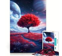 Red Tree in Alien Landscape 1000 Pieces Jigsaw Puzzles for Adults Improve Memory Peaceful Fun Sharp Edge (50x75cm)
