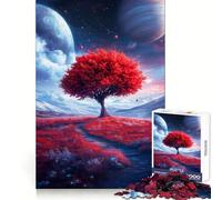 Red Tree in Alien Landscape 1000 Pieces Jigsaw Puzzles for Adults Improve Memory Peaceful Fun Sharp Edge (50x75cm)
