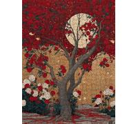 Red Tree Jigsaw Puzzle 2000 Piece, Puzzles for Adults 2000, The Impossible Challenge, Jigsaw Puzzle Games Classic Educational, Wooden Puzzles, for Home Wall Decoration Gift FNKL1-411
