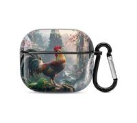 Red Tree Peak Chicken Bluetooth Headset Cover Hard Shell Earbuds Case Protective Cover Compatible with Airpods 3