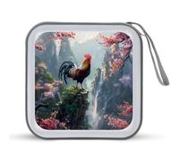 Red Tree Peak Chicken CD Case Portable DVD Storage Small CD Holder Organizer for Home Travel