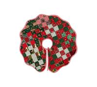 Red Tree Skirt - 48 Inch Rustic Carpet - Classic Holiday Tree Mat Ornaments - for Winter Indoor Outdoor Floor Bedroom Events Festive Party Holiday New Year Photoshoot