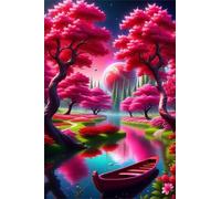 Red Trees River Puzzles 520 for Adults,jigsaw puzzles for adults 520 Pieces Puzzle Home Challenging Educational Games Home Decoration puzzle Gifts