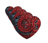 Red Tribal Pattern Car Air Fresheners 4 Pcs Funny Hanging Car Air Fresheners Cute Long Lasting Scented Mirror Hanging Decoration Ornaments Gift For Men Women Heart Shape