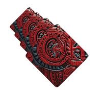 Red Tribal Pattern Car Air Fresheners 4 Pcs Funny Hanging Car Air Fresheners Cute Long Lasting Scented Mirror Hanging Decoration Ornaments Gift For Men Women Square