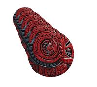 Red Tribal Pattern Car Air Fresheners 6 Pcs Funny Hanging Car Air Fresheners Cute Long Lasting Scented Mirror Hanging Decoration Ornaments Gift Auto Interior Decor For Men Women Round Shape