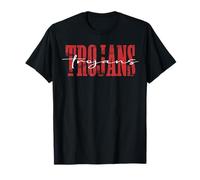 Red Trojans Distressed School Spirit Mascot Trojan Pride T-Shirt