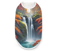 Red Tropical Trees Dog Shirt Quick Dry Breathable Pet T-Shirt Soft Stretchy Sleeveless Vest Dog Apparel L