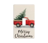 Red Truck Carrying A Christmas Tree Light Switch Cover Decorative Single Toggle 1 Gang Wall Plate for Kitchen Farmhouse Bedroom Bathroom Art Decor