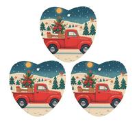 Red Truck Christmas Car Air Freshener, 3 Pcs Love form Hanging Air Freshener Cards, Long Lasting Fragrance Scented Cards for Car, Home, Office White-style