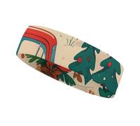 Red Truck Christmas Headbands for Women & Men Sports Headband, Fits All Head Sizes, Ultra Absorbent & Non-Slip Sweatband for Running, Yoga, Gym