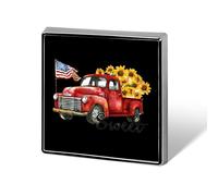 Red Truck Sunflower U.S. Flag Custom Lapel Pins Square Brooch Tie Suit Dress Accessories for Men Women Wedding Birthday
