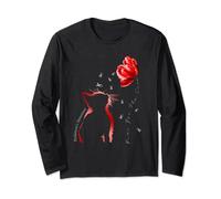 Red Tulip Cat Paws For The Cure Parkinson's Awareness Long Sleeve T-Shirt