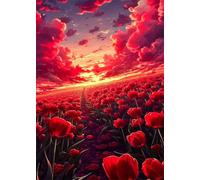 Red Tulip Cloud Jigsaw Puzzles for Adults 1500 Pieces Educational Toys Challenging Game 1500 Piece Puzzles for Adults for The Whole for Women Gifts for Men