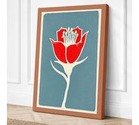 Red Tulip in White Botanical Canvas Wall Art Print 18x12 Inch | Ready to Hang, Gallery Wrapped, Fade-Resistant Inks, Securely Packaged, UK Made