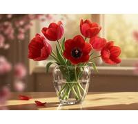 Red Tulip Jigsaw Puzzles for Adults 1200 Pieces, Adult jigsaw Puzzle 1200 pieces Flower, Challenging Brainteaser with Alphabet Backing, Eco-friendly Dust-Free, Home Wall Decor Gift