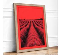 Red Tulips at Dusk Modern Framed Wall Art Print A2 (59.4×42cm) Oak, Wall Decor for Living Room, Bedroom, Office & Home, Ready to Hang, Art Gift