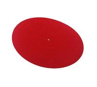 Red Turntable Mat Static Wool Pad for Vinyl Record Players Diameter Optimal Playback Vibration Reduction Compatible with All Standard Turntables