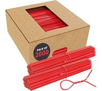 Red Twist Ties for Bags | Bulk 2000 Pack with Dispenser Box | 4" Coated Wire Ties Reusable Bread Twisty Ties for Plastic Bags