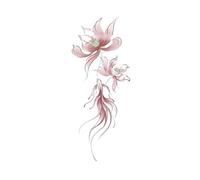 Red Two Lotus Color Tattoo Stickers Waterproof Long-lasting Non-reflective Simulation Tattoo