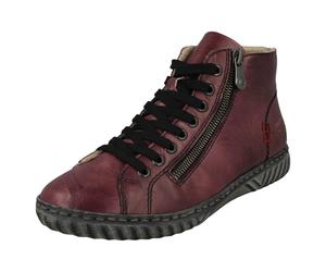 (Red, UK 4) Ladies Rieker Fleeced Lined Ankle Boots N0921