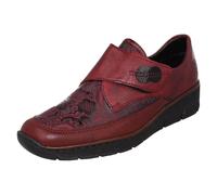 Rieker 537C0-35 Wine Womens Comfort Slip On Shoes in a Plain Leather and Man-made in Size 37