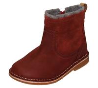 (Red, UK 5.5 Infant) Girls Clarks Zip Up Ankle Boots Comet Frost - G Fit