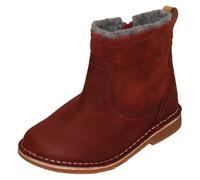 (Red, UK 5 Infant) Girls Clarks Zip Up Ankle Boots Comet Frost - F Fit