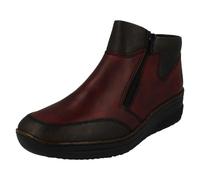 (Red, UK 6.5) Ladies Rieker Fleece Lined Ankle Boots 48754